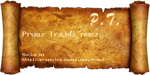 Prusz Trajánusz névjegykártya
